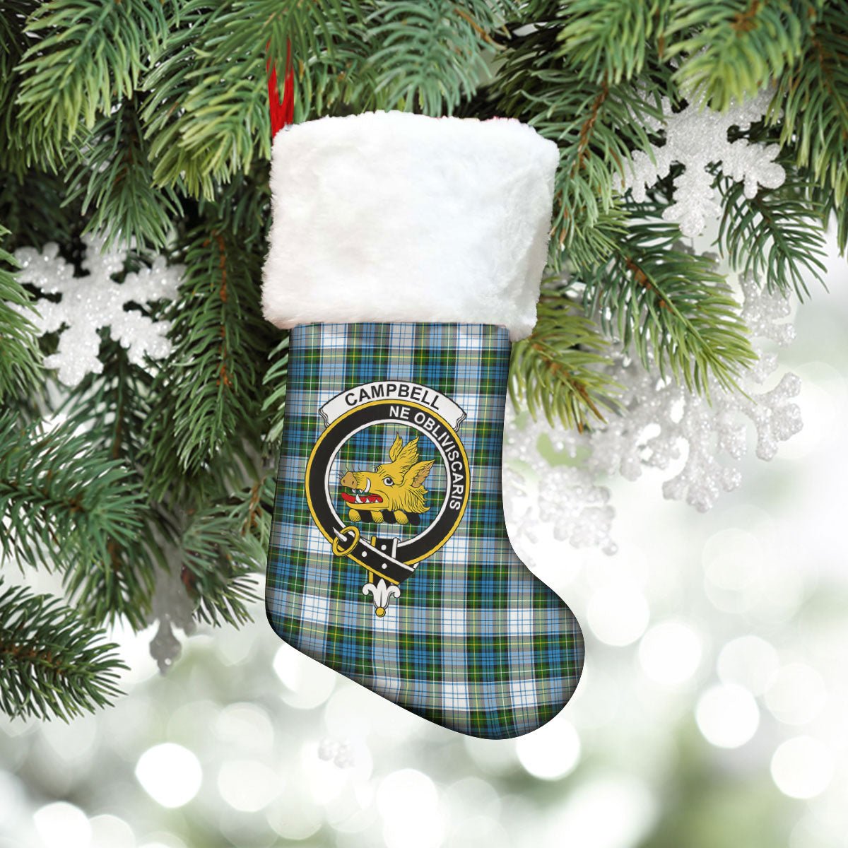 Clan Campbell Dress Tartan Crest Christmas Stocking QE73 Campbell Dress Tartan Tartan Stocking   