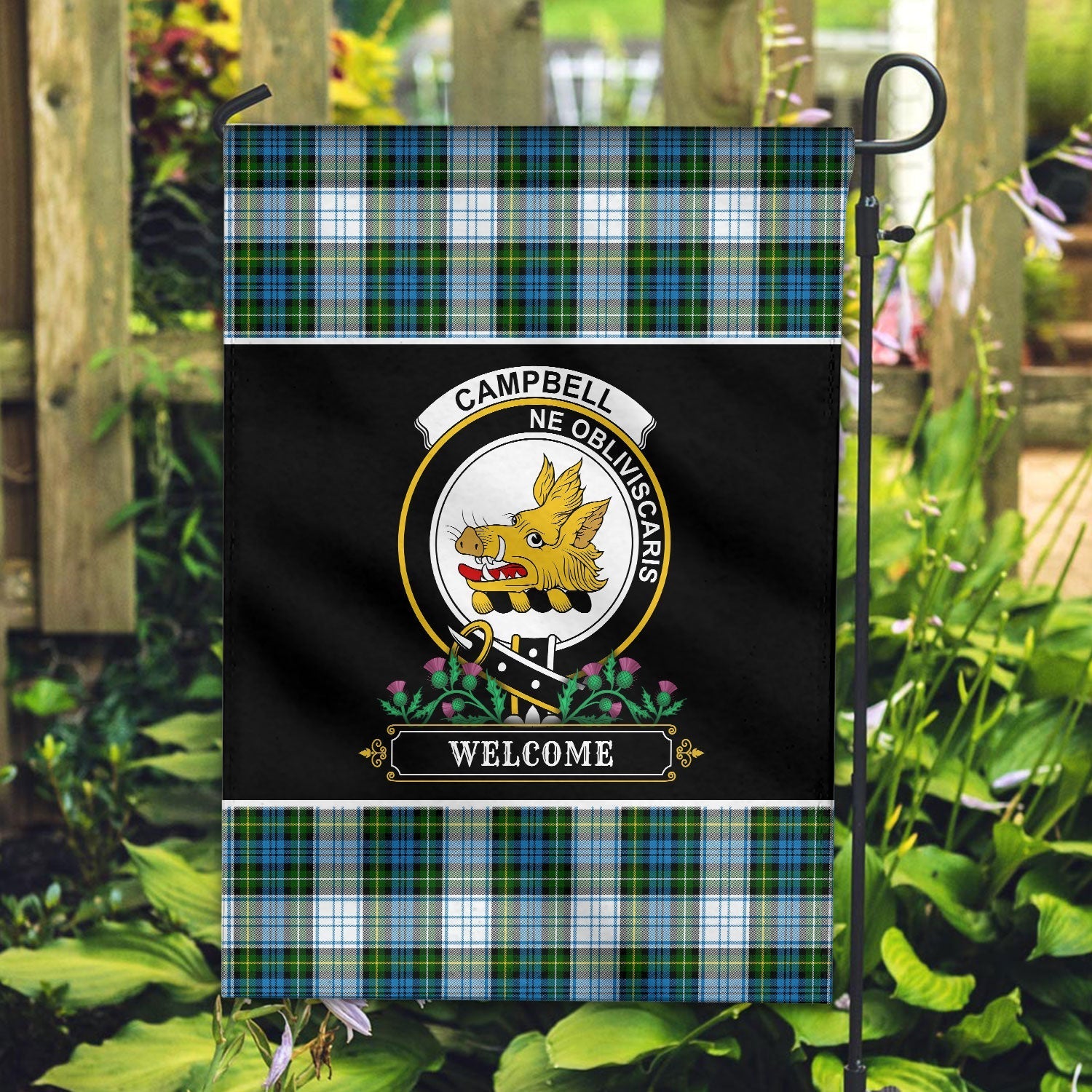 Clan Campbell Dress Tartan Crest Garden Flag  - Welcome  AX40 Clan Campbell Tartan Today   