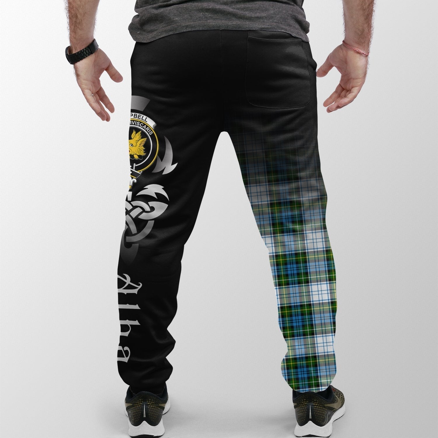 Clan Campbell Dress Tartan Crest Jogger Sweatpants  Alba Celtic Style LB10 Clan Campbell Tartan Today   