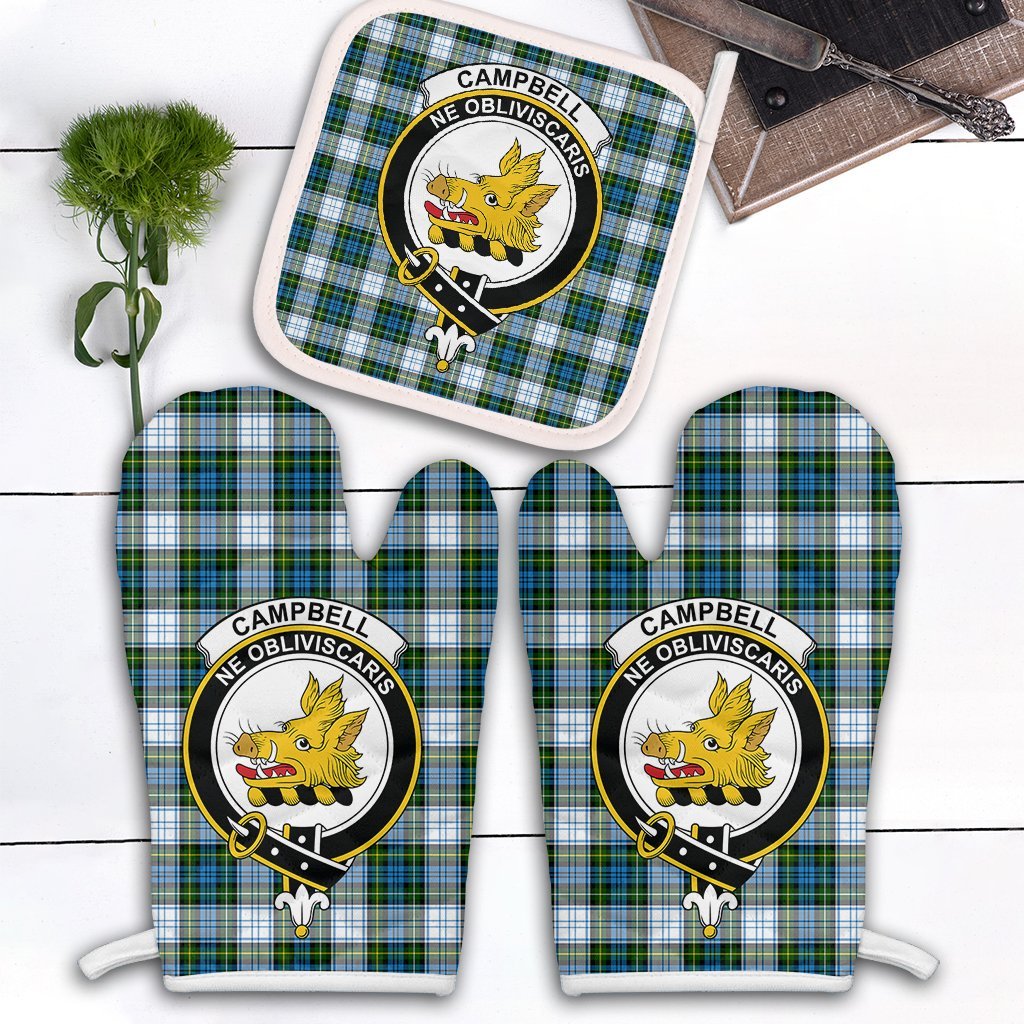 Clan Campbell Dress Tartan Crest Oven Mitt And Pot Holder (2 Oven Mitts + 1 Pot Holder) LC44 Clan Campbell Tartan Today   