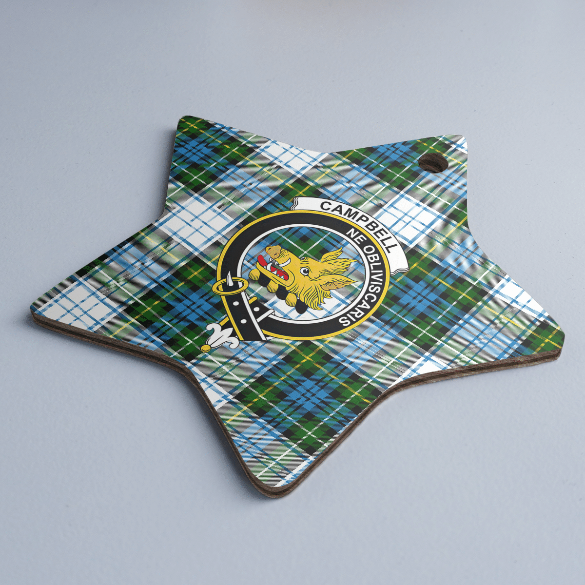 Clan Campbell Dress Tartan Crest Star Ceramic Ornament SR27 Campbell Dress Tartan Tartan Christmas   