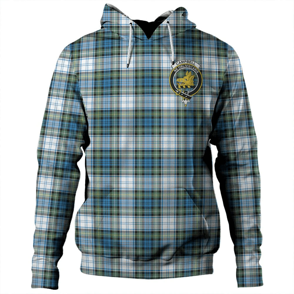 Clan Campbell Dress Tartan Hoodie Crest PJTRFSDS-1 Campbell Dress Tartan Hoodies   