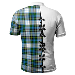 Clan Campbell Dress Tartan Polo Shirt - Lion Rampant And Celtic Thistle Style YT52 Campbell Dress Tartan Tartan Polo   