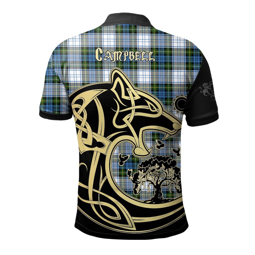 Clan Campbell Dress Tartan Polo Shirt Viking Wolf RP58 Campbell Dress Tartan Tartan Polo   