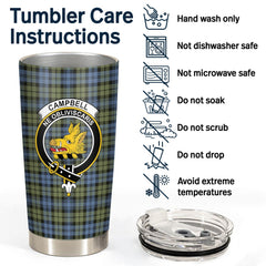 Clan Campbell Faded Tartan Crest Tumbler IO59 Clan Campbell Tartan Today   