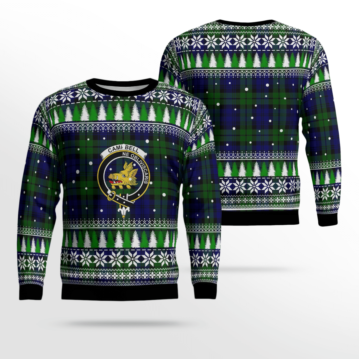 Clan Campbell Modern Crest Tartan Christmas Ugly Sweater IG26 Campbell Modern Crest Tartan Tartan Ugly Sweater   