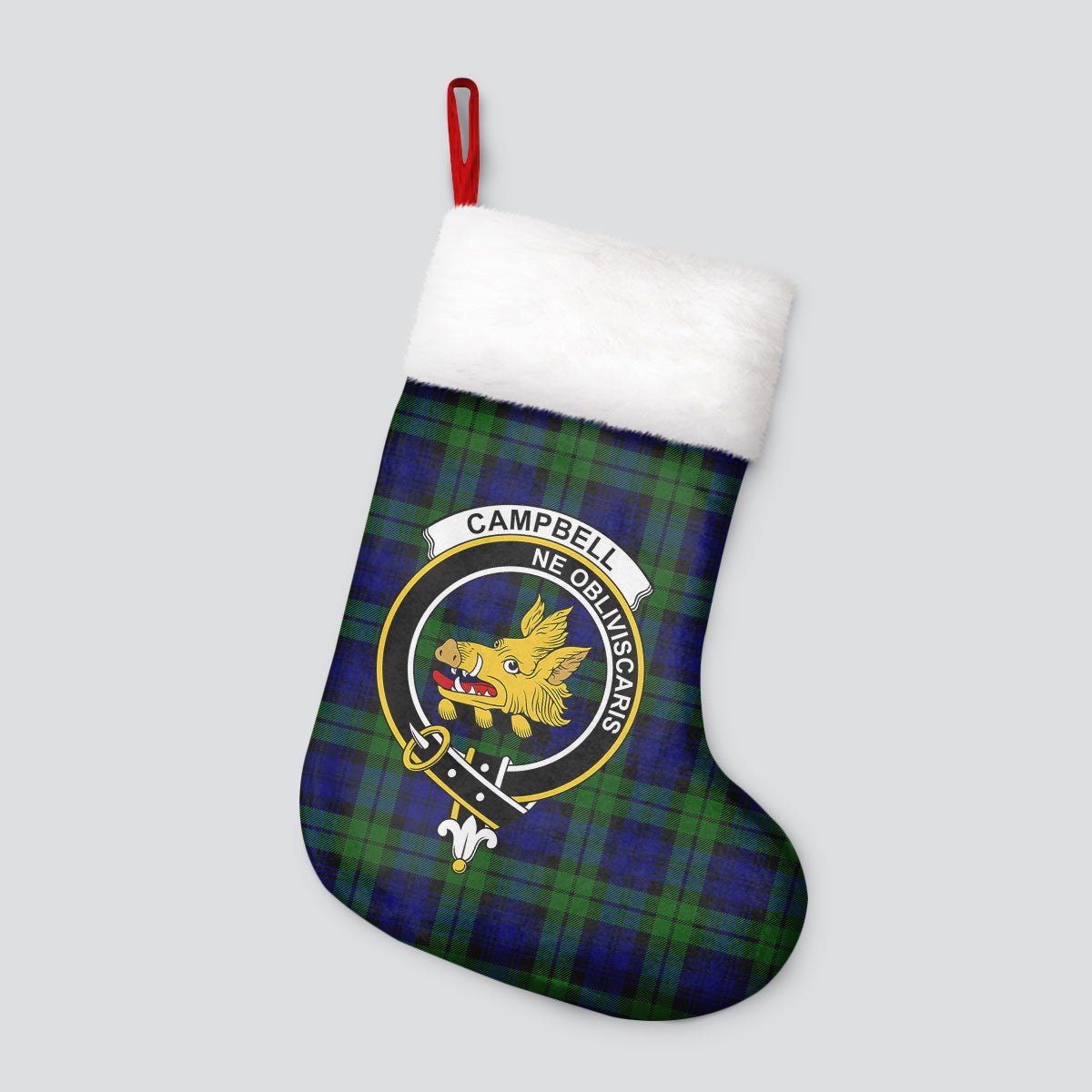 Clan Campbell Modern Tartan Crest Christmas Stocking FB63 Campbell Modern Tartan Tartan Stocking   