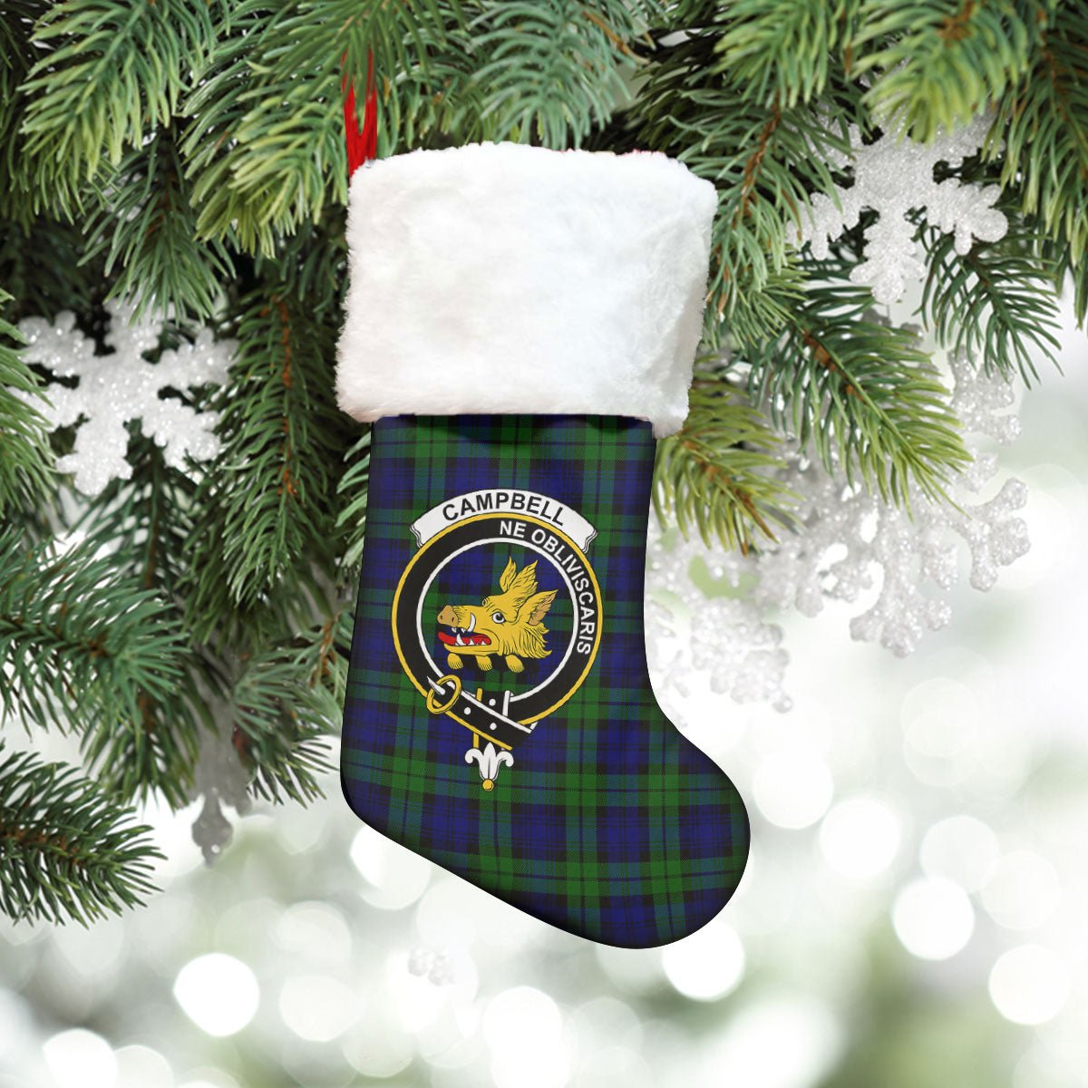 Clan Campbell Modern Tartan Crest Christmas Stocking FB63 Campbell Modern Tartan Tartan Stocking   