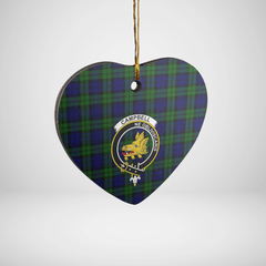 Clan Campbell Modern Tartan Crest Heart Ceramic Ornament ZY62 Campbell Modern Tartan Tartan Christmas   