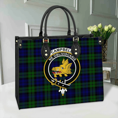 Clan Campbell Modern Tartan Crest Leather Bag NJ54 Clan Campbell Tartan Today   