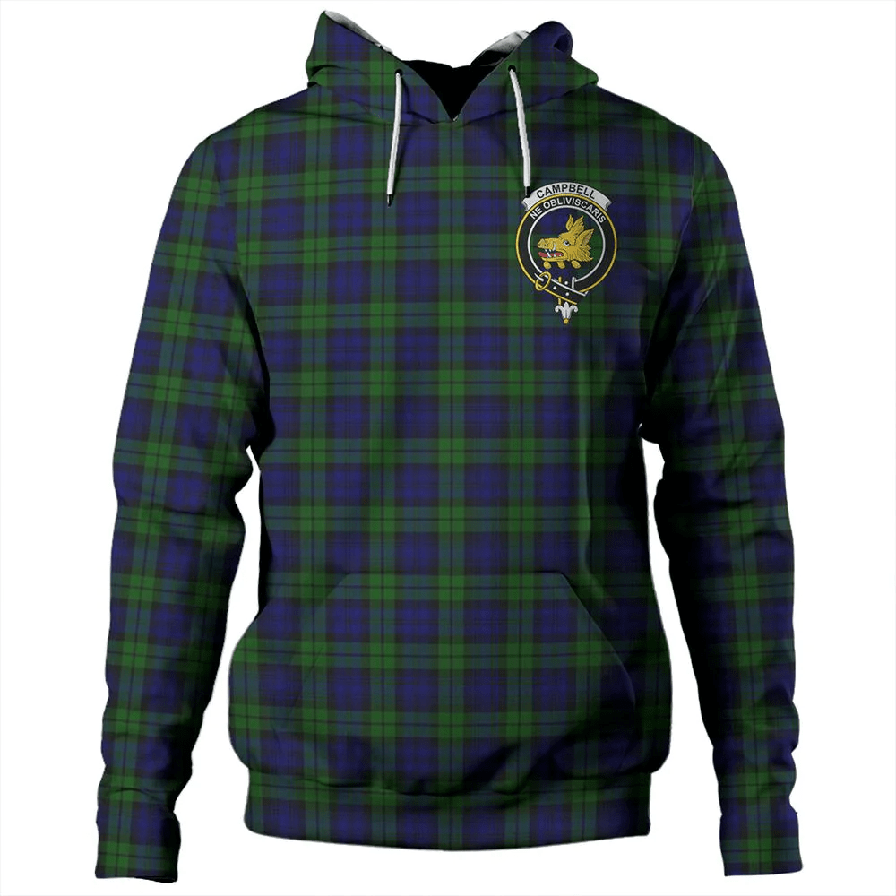 Clan Campbell Modern Tartan Hoodie Crest MO3XVEDD-1 Campbell Modern Tartan Hoodies   