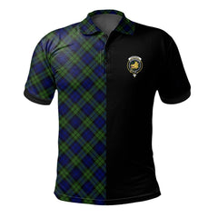 Clan Campbell Modern Tartan Polo Shirt Half of Me - Cross Style QK32 Campbell Modern Tartan Tartan Polo   