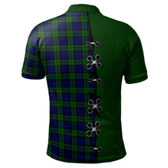 Clan Campbell Modern Tartan Polo Shirt - Lion Rampant And Celtic Thistle Style IJ35 Campbell Modern Tartan Tartan Polo   