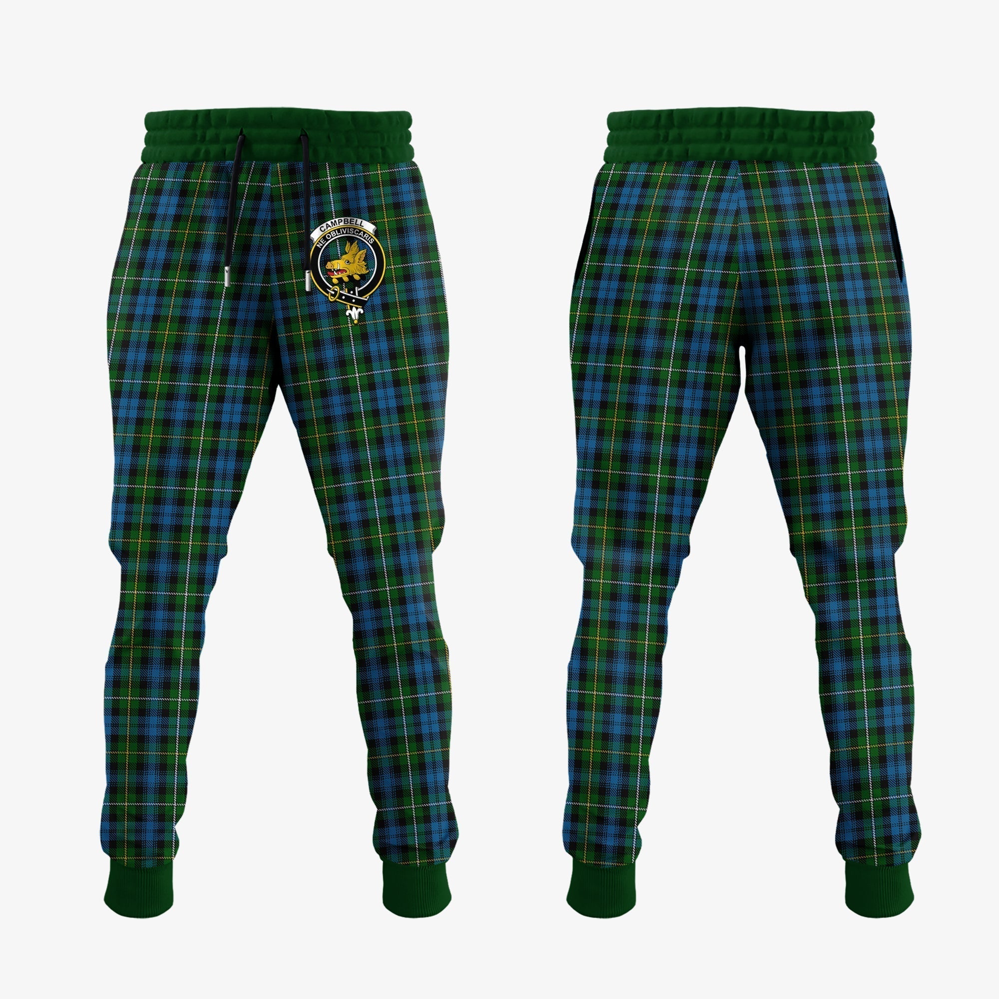 Clan Campbell Of Argyll 02 Tartan Crest Jogger Sweatpants VS31 Clan Campbell Tartan Today   