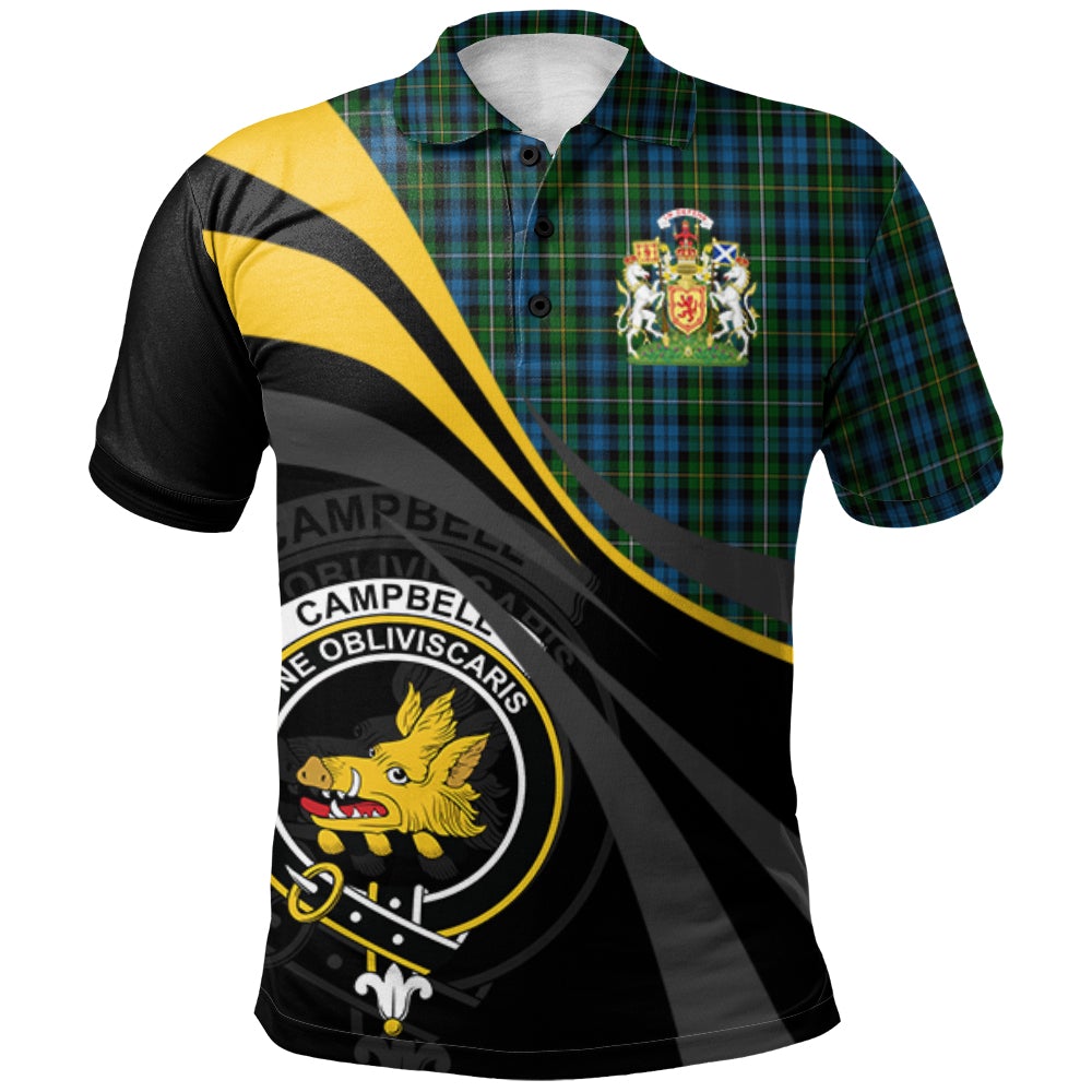 Clan Campbell of Argyll 02 Tartan Polo Shirt - Royal Coat Of Arms Style TC70 Campbell of Argyll 02 Tartan Tartan Polo   