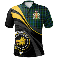 Clan Campbell of Argyll (no guards) Tartan Polo Shirt - Royal Coat Of Arms Style ZM35 Campbell of Argyll (no guards) Tartan Tartan Polo   