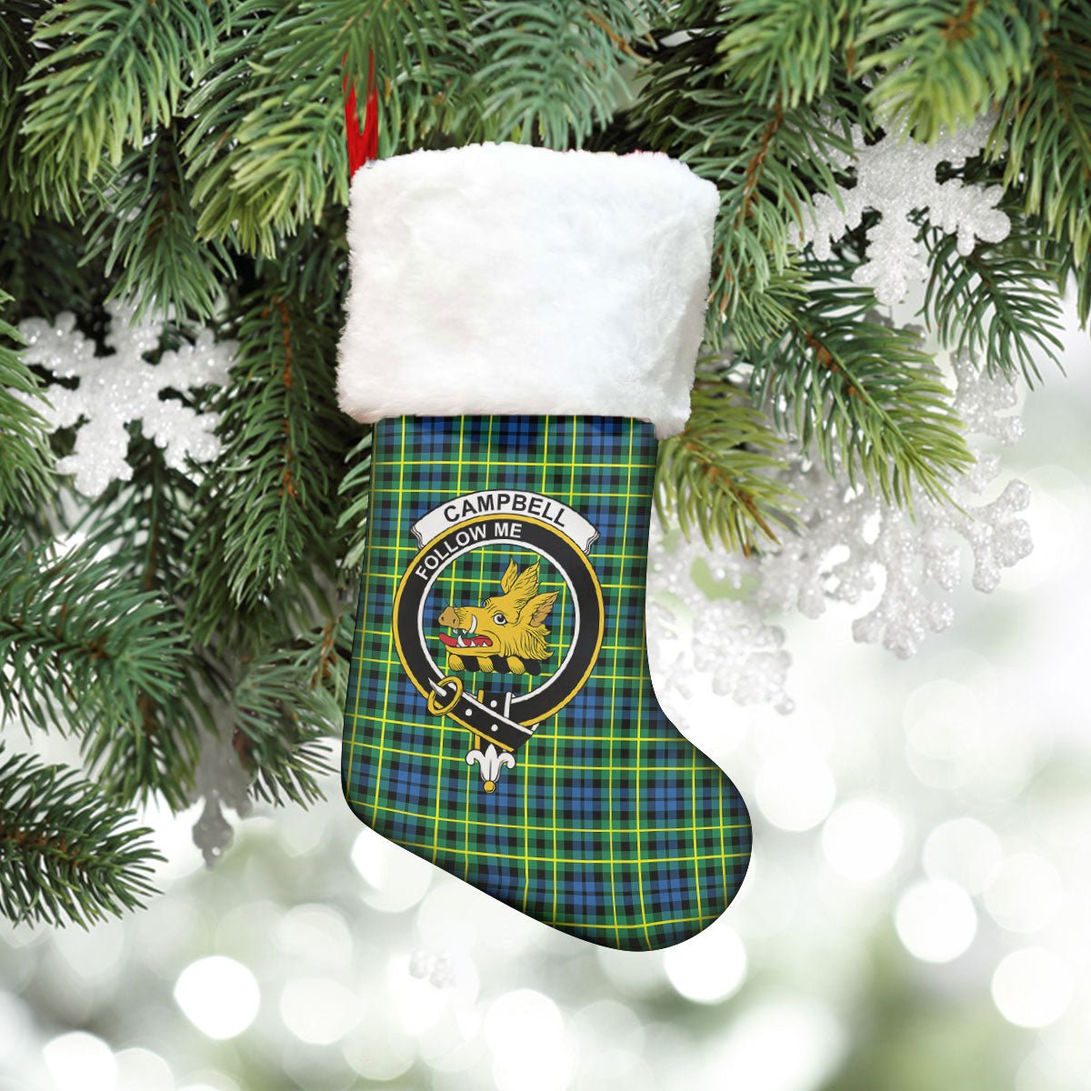 Clan Campbell of Breadalbane Ancient Tartan Crest Christmas Stocking XI94 Campbell of Breadalbane Ancient Tartan Tartan Stocking   