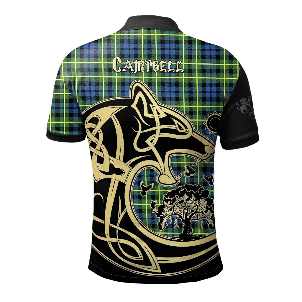 Clan Campbell of Breadalbane Ancient Tartan Polo Shirt Viking Wolf ET17 Campbell of Breadalbane Ancient Tartan Tartan Polo   