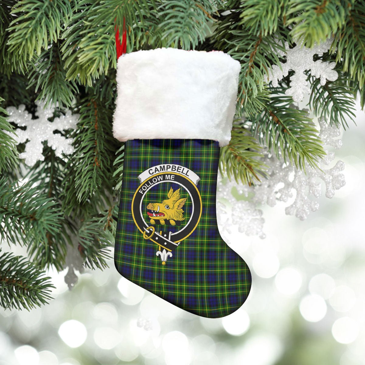 Clan Campbell of Breadalbane Modern Tartan Crest Christmas Stocking RL86 Campbell of Breadalbane Modern Tartan Tartan Stocking   