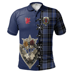 Clan Clark Tartan Polo Shirt - Lion Rampant And Celtic Thistle Style LW57 Clark Tartan Tartan Polo   