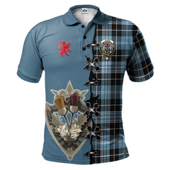 Clan Clark Ancient Tartan Polo Shirt - Lion Rampant And Celtic Thistle Style RR39 Clark Ancient Tartan Tartan Polo   