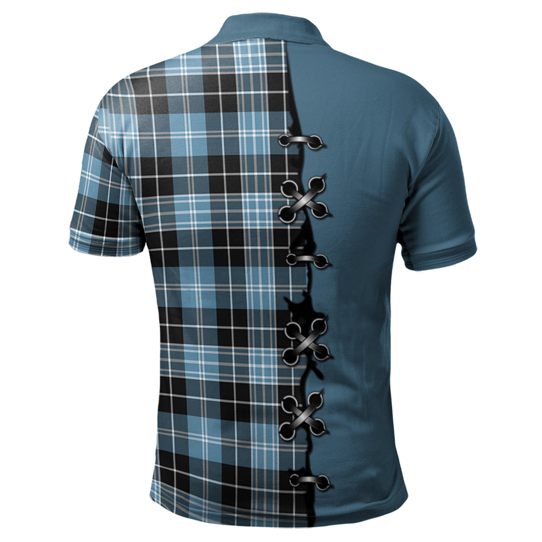 Clan Clark Ancient Tartan Polo Shirt - Lion Rampant And Celtic Thistle Style RR39 Clark Ancient Tartan Tartan Polo   