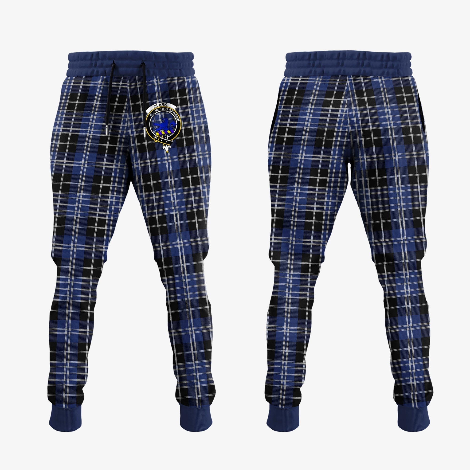 Clan Clark (Lion) Tartan Crest Jogger Sweatpants QB30 Clan Clark Tartan Today   