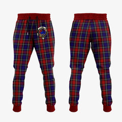 Clan Clark (Lion) Red Tartan Crest Jogger Sweatpants VW81 Clan Clark Tartan Today   