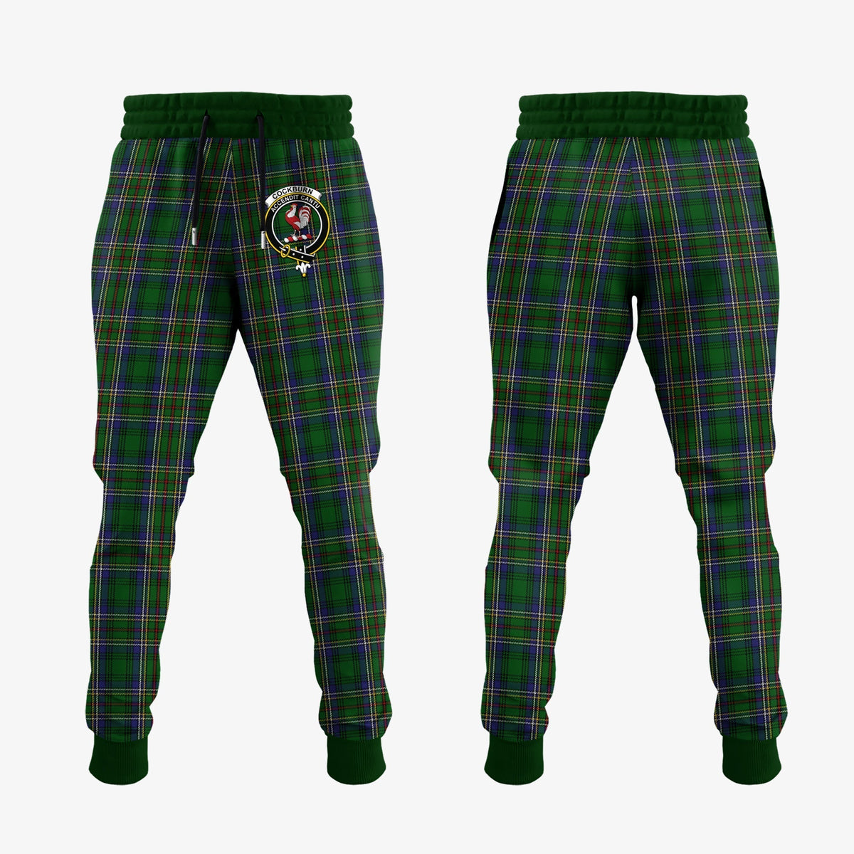 Clan Cockburn Tartan Crest Jogger Sweatpants JG65 Clan Cockburn Tartan Today   