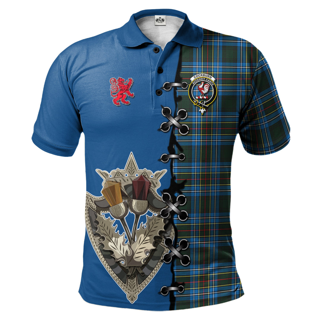 Clan Cockburn Modern Tartan Polo Shirt - Lion Rampant And Celtic Thistle Style XD73 Cockburn Modern Tartan Tartan Polo   