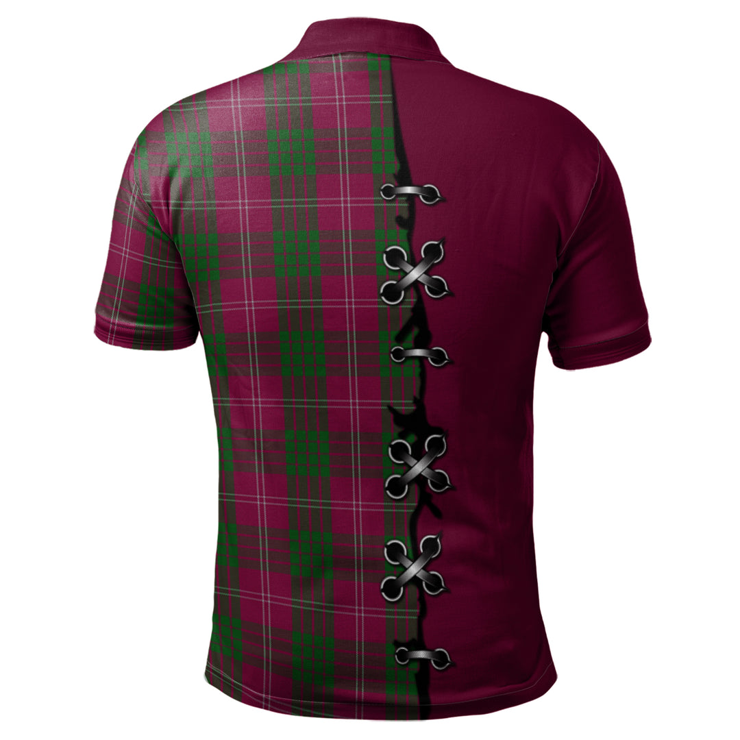 Clan Crawford Tartan Polo Shirt - Lion Rampant And Celtic Thistle Style FM64 Crawford Tartan Tartan Polo   