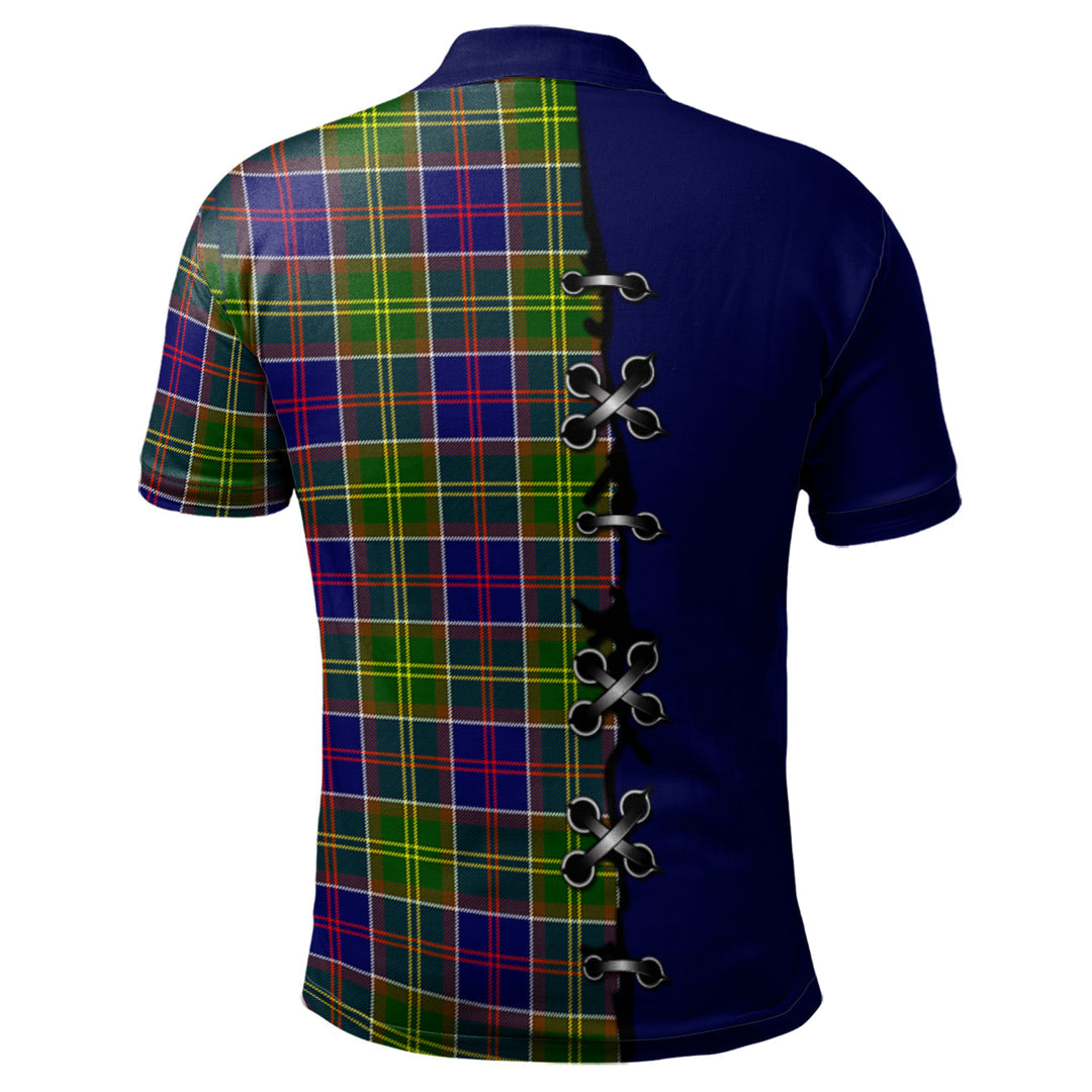 Clan Dalrymple Tartan Polo Shirt - Lion Rampant And Celtic Thistle Style BN36 Dalrymple Tartan Tartan Polo   