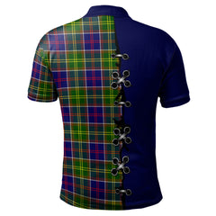 Clan Dalrymple Tartan Polo Shirt - Lion Rampant And Celtic Thistle Style BN36 Dalrymple Tartan Tartan Polo   