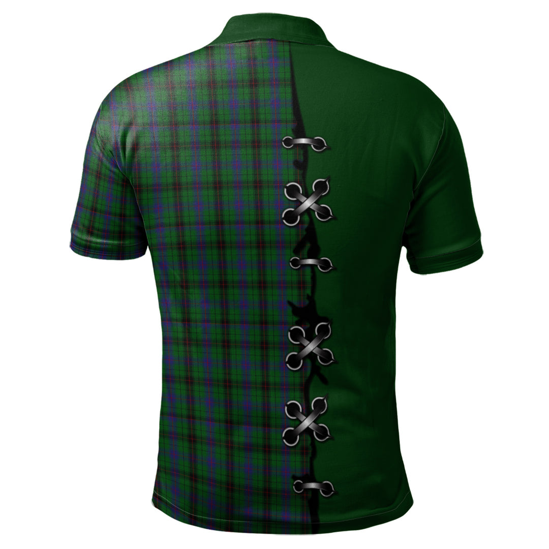 Clan Davidson Tartan Polo Shirt - Lion Rampant And Celtic Thistle Style NK19 Davidson Tartan Tartan Polo   