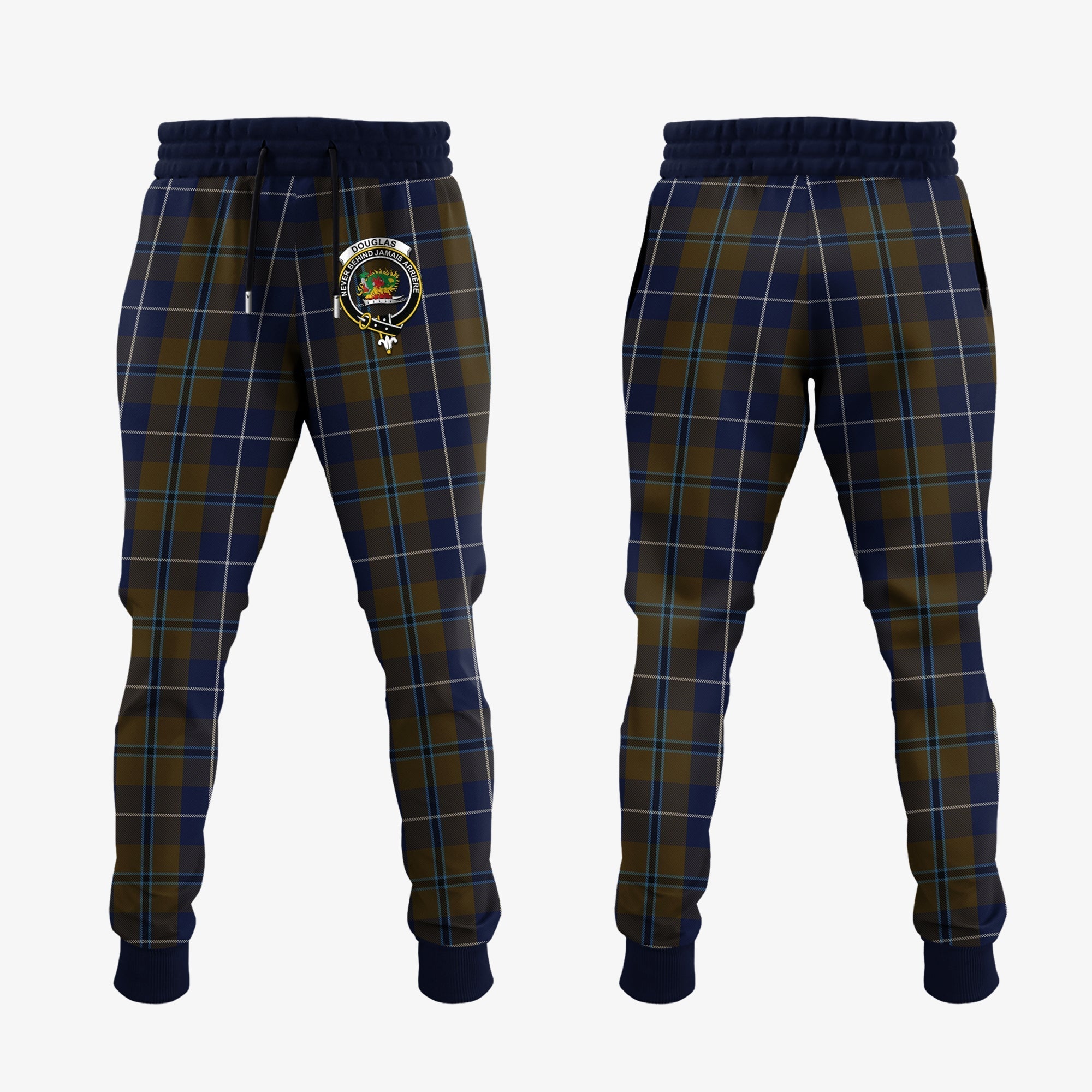 Clan Douglas Brown Tartan Crest Jogger Sweatpants DE60 Clan Douglas Tartan Today   