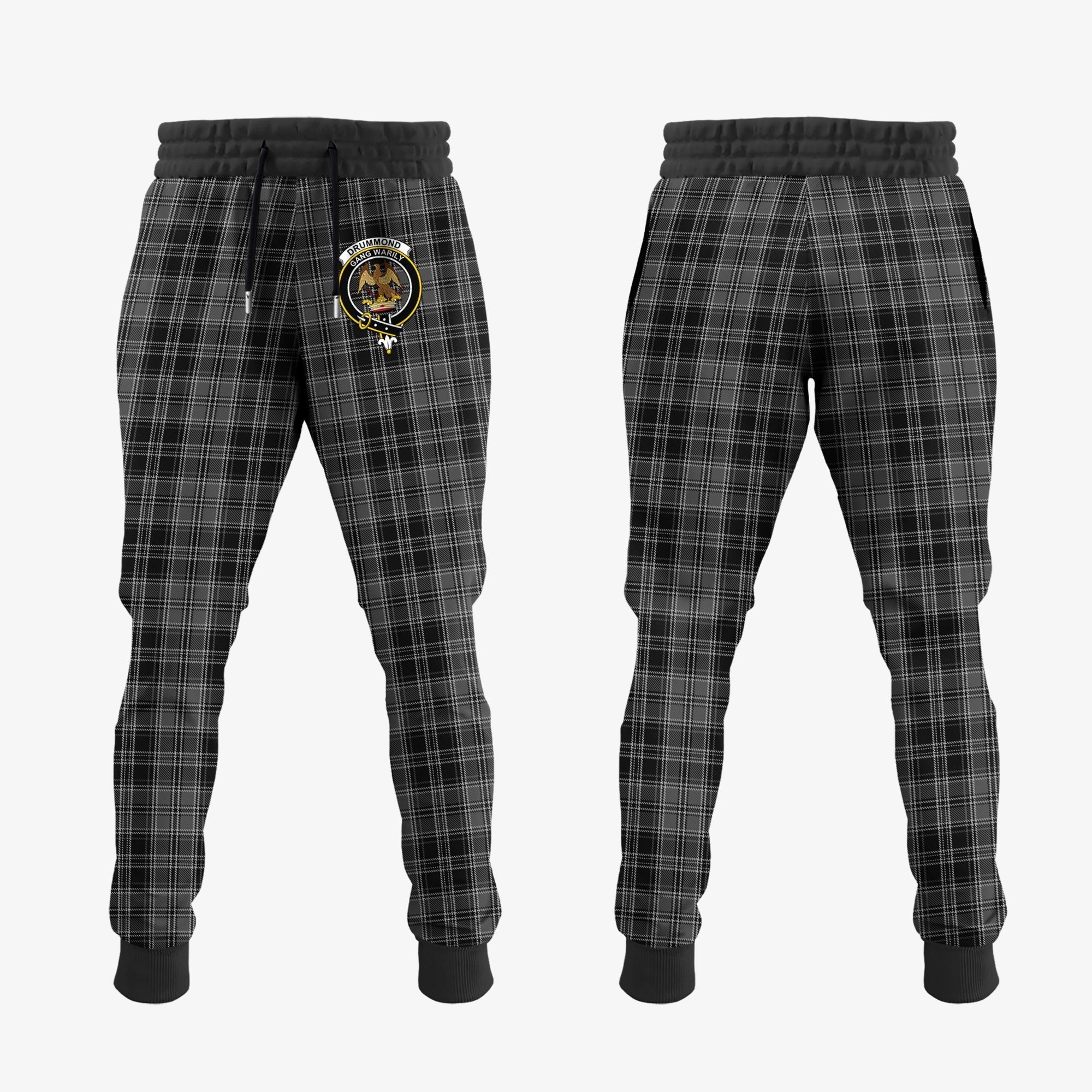 Clan Drummond Grey Tartan Crest Jogger Sweatpants SP19 Clan Drummond Tartan Today   