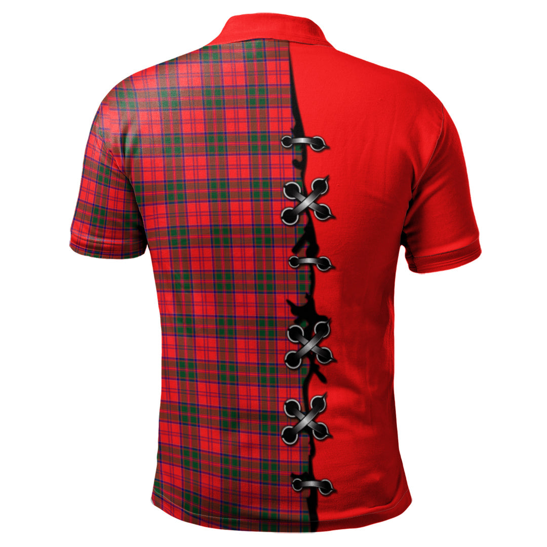 Clan Drummond Modern Tartan Polo Shirt - Lion Rampant And Celtic Thistle Style WC26 Drummond Modern Tartan Tartan Polo   