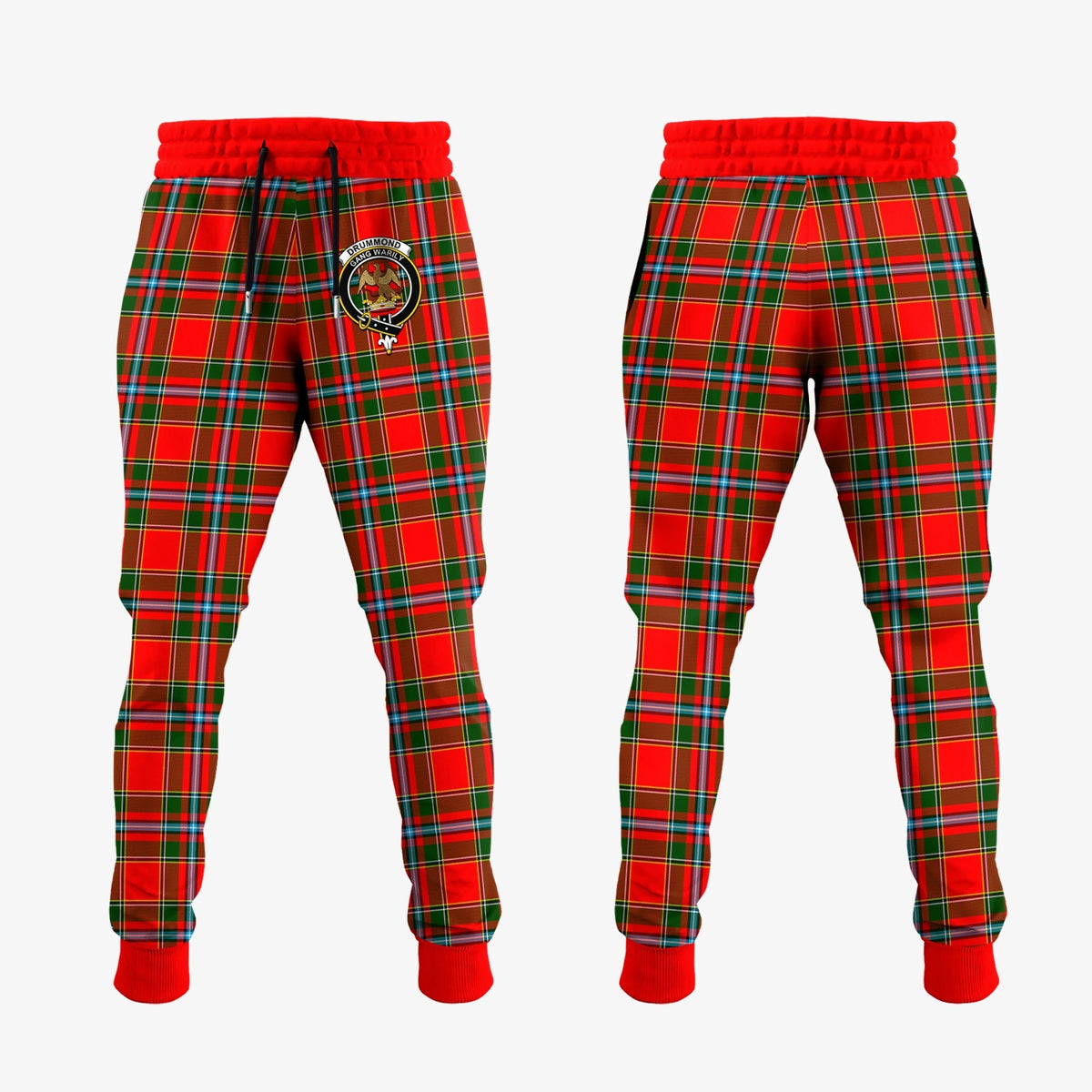 Clan Drummond Of Perth Tartan Crest Jogger Sweatpants HQ65 Clan Drummond Tartan Today   