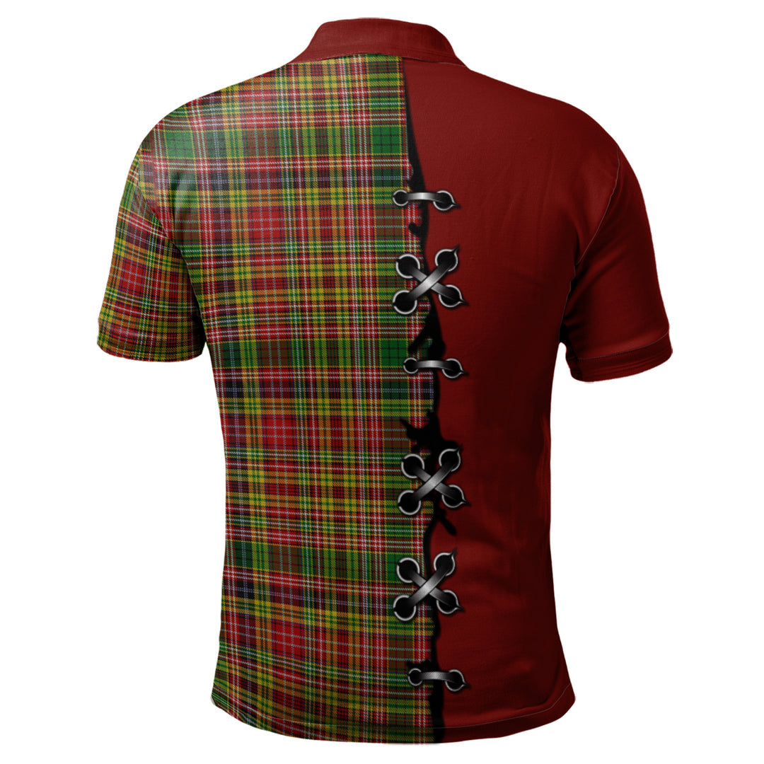 Clan Drummond of Strathallan Tartan Polo Shirt - Lion Rampant And Celtic Thistle Style FV47 Drummond of Strathallan Tartan Tartan Polo   