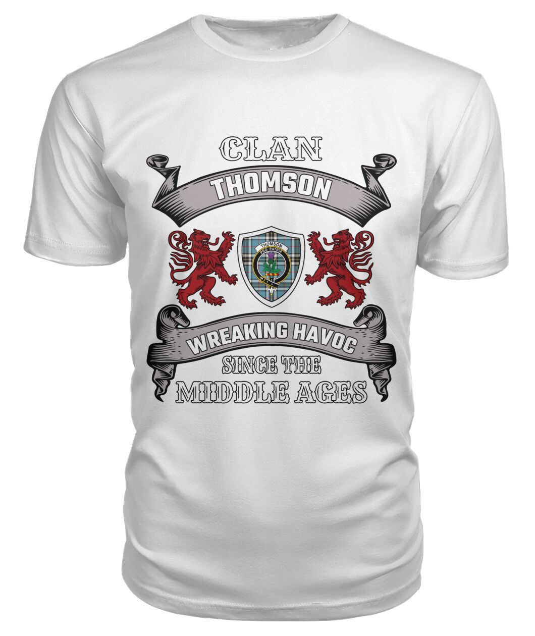 Clan Thomson Family Tartan 2D T-ShirtQZ77 Thomson Tartan 2D T-Shirt Tartan T-Shirt White S Thomson Tartan 2D T-Shirt