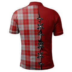 Clan Erskine Red Tartan Polo Shirt - Lion Rampant And Celtic Thistle Style HJ23 Erskine Red Tartan Tartan Polo   