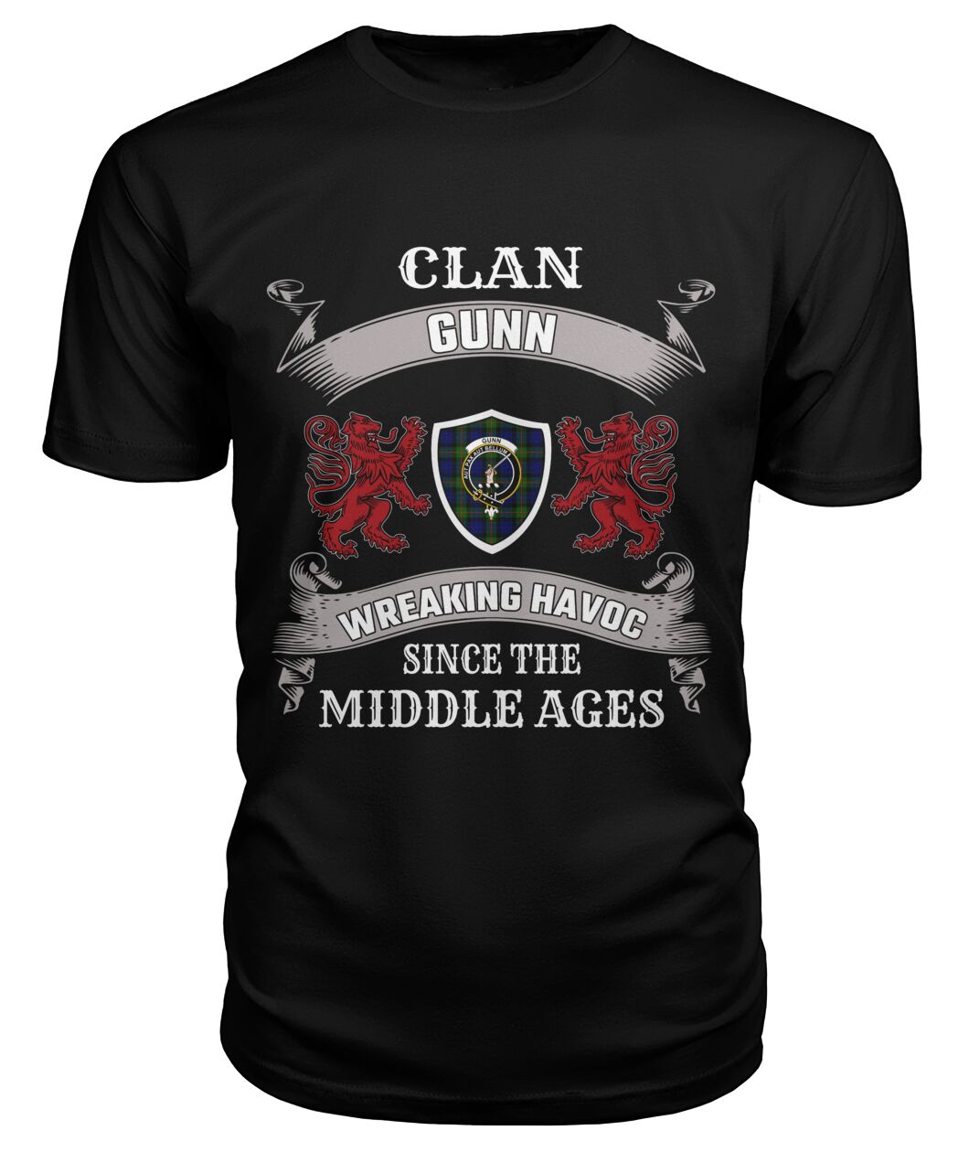 Clan Gunn Family Tartan 2D T-shirt MY21 Gunn Tartan Clan Tartan T-Shirt Black S Gunn Tartan Clan