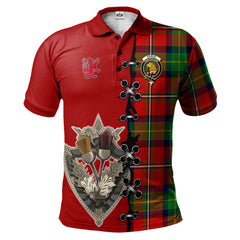 Clan Fairlie Modern Tartan Polo Shirt - Lion Rampant And Celtic Thistle Style CJ73 Fairlie Modern Tartan Tartan Polo   