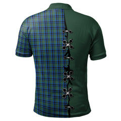 Clan Falconer Tartan Polo Shirt - Lion Rampant And Celtic Thistle Style MI58 Falconer Tartan Tartan Polo   