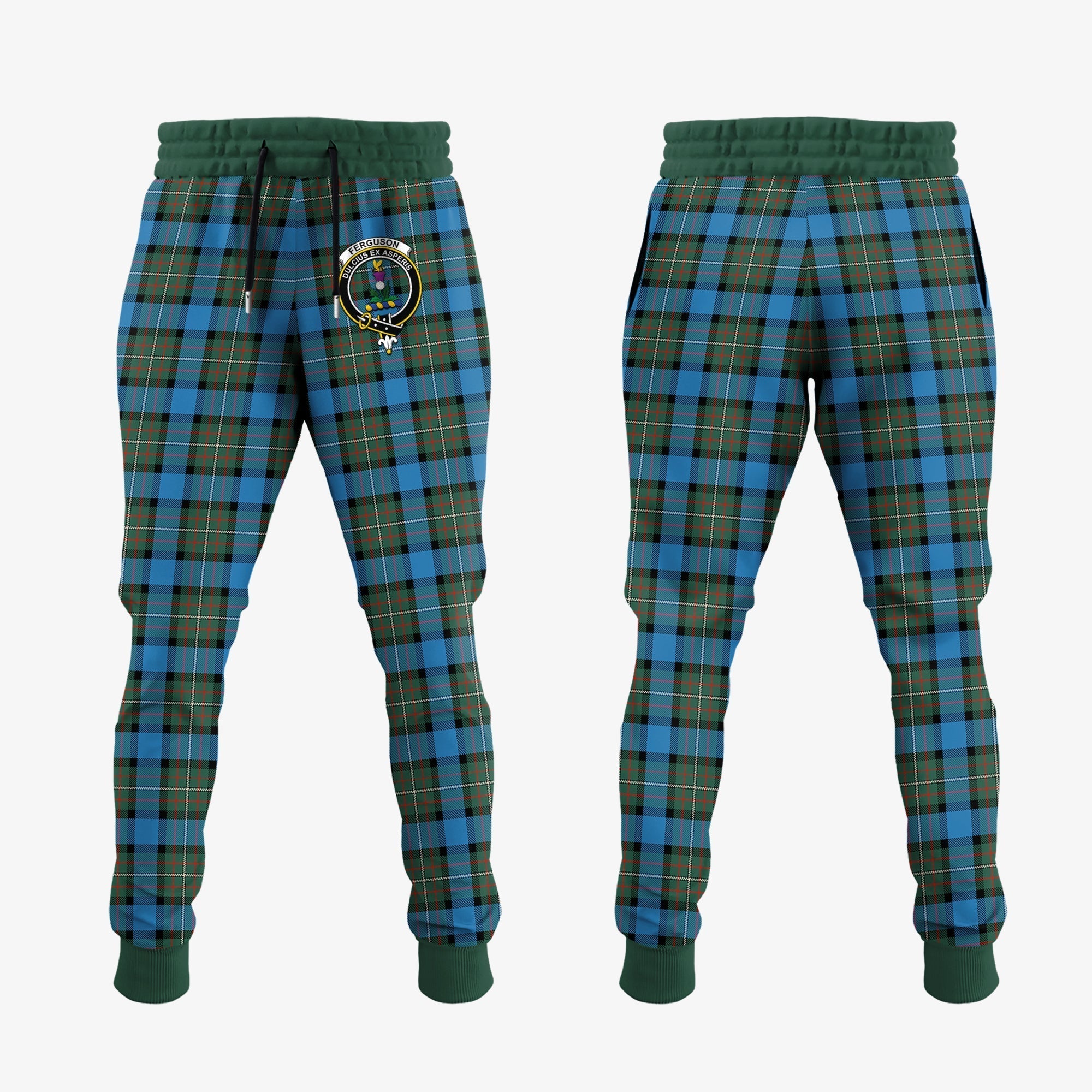 Clan Fergusson Ancient Tartan Crest Jogger Sweatpants YL90 Clan Fergusson Tartan Today   