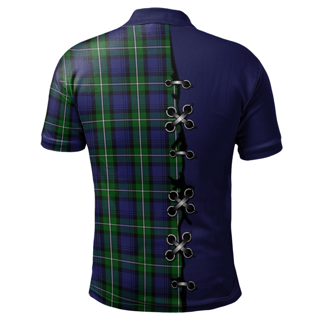 Clan Forbes Tartan Polo Shirt - Lion Rampant And Celtic Thistle Style BG56 Forbes Tartan Tartan Polo   