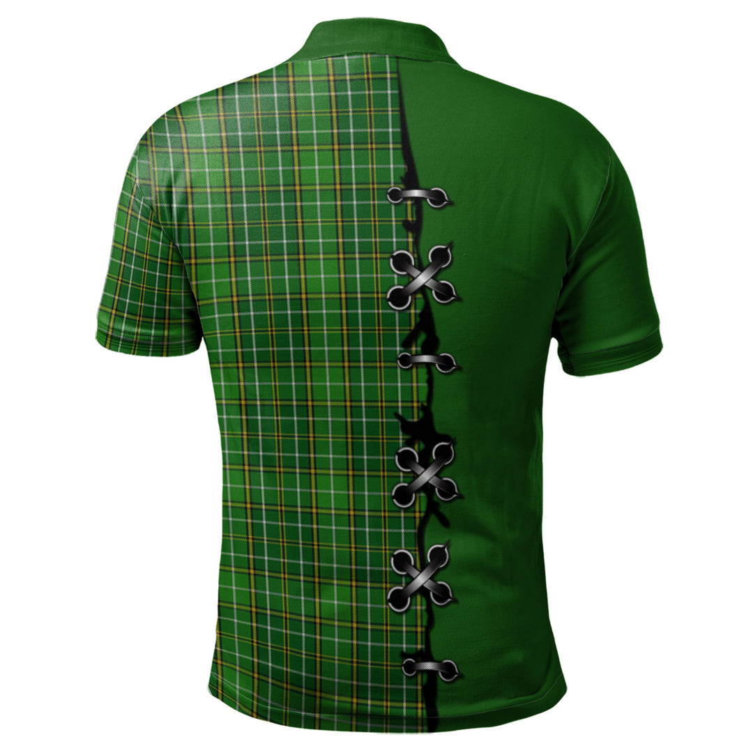 Clan Forrester or Foster Hunting Tartan Polo Shirt - Lion Rampant And Celtic Thistle Style TQ16 Forrester or Foster Hunting Tartan Tartan Polo   