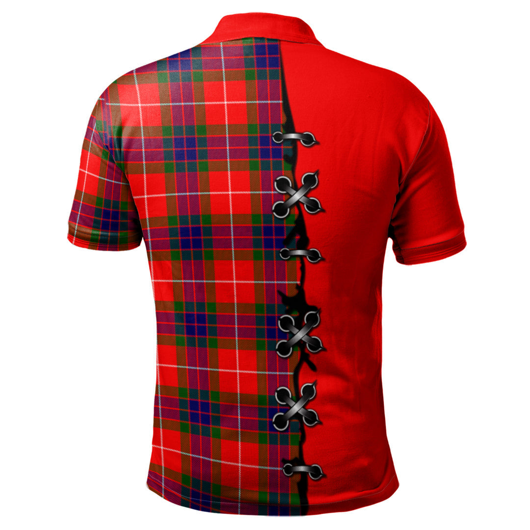 Clan Fraser Modern Tartan Polo Shirt - Lion Rampant And Celtic Thistle Style ZZ35 Fraser Modern Tartan Tartan Polo   