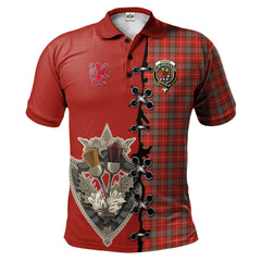 Clan Fraser Weathered Tartan Polo Shirt - Lion Rampant And Celtic Thistle Style JU15 Fraser Weathered Tartan Tartan Polo   