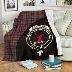 Clan Crawford Modern Tartan Crest Blanket 3 Sizes PV77 Clan Crawford Tartan Today   